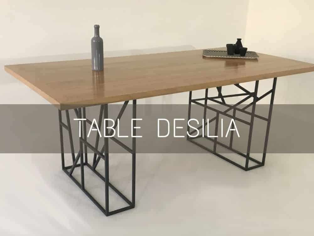 table à manger sur-mesure bois et métal DESILIA