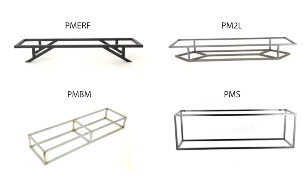 Piétements en métal au choix pour le meuble de rangement modulable Modèles de piétements pour buffets, enfilades et meubles design