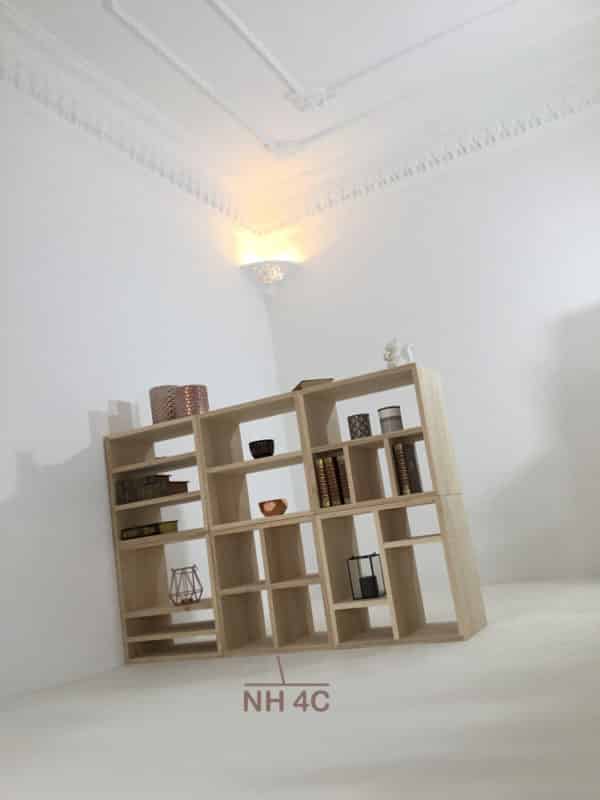 Exemple de création d’une bibliothèque modulaire en bois massif composée de différents modèles de modules