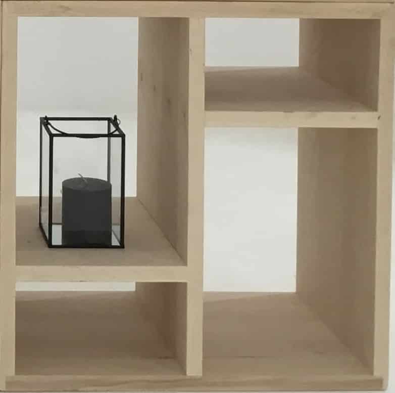 Petit meuble d'appoint en bois massif et métal , modèle NH4RD