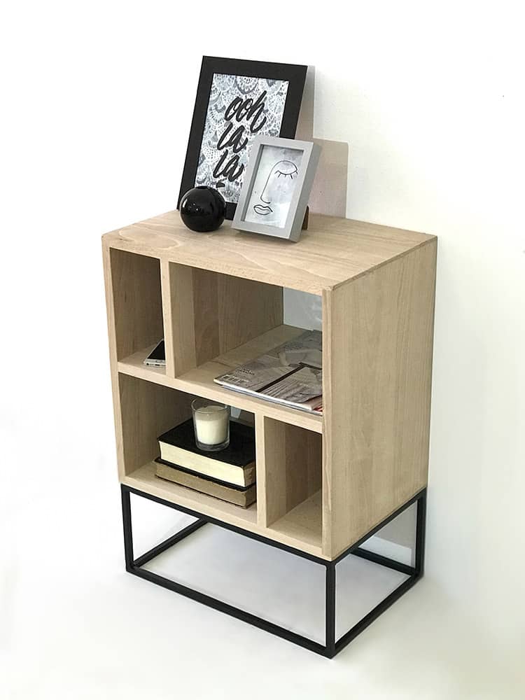 Petit meuble d'appoint bois et métal NH4RD, design by Danny Da Pozzo.
