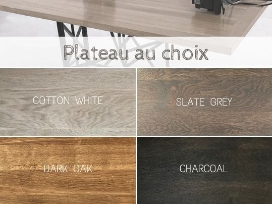 table-repas-a-manger-bois-metal Finitions au choix pour le plateau bois massif de la table repas à manger