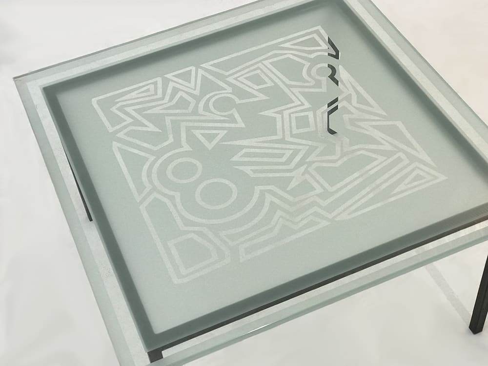 table basse carrée en verre design luxe 100 x 100 cm