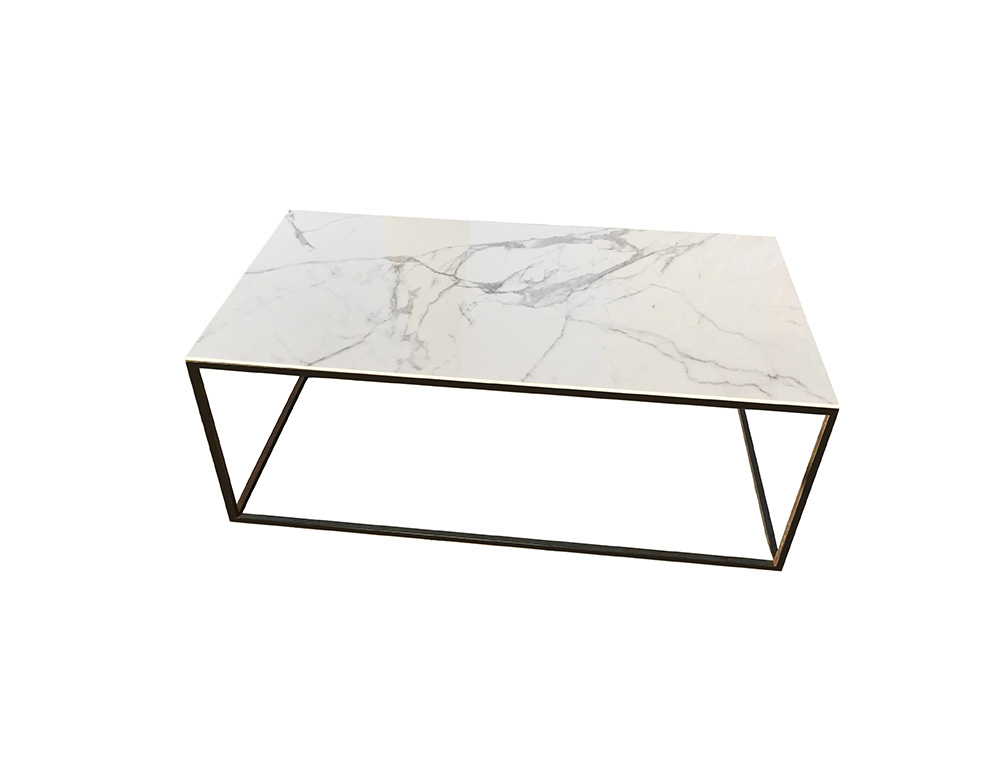 table de salon avec plateau en céramique 120 x 60 cm