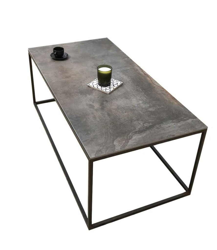 table de salon moderne avec plateau céramique au choix