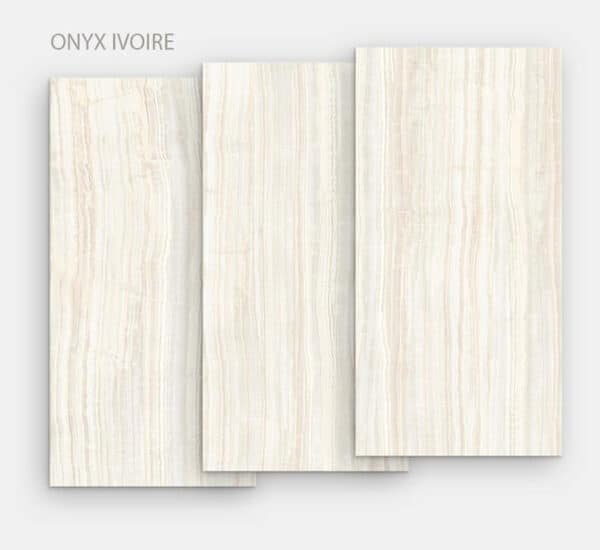 plateau céramique marbre Onyx Ivoire pour la table basse rectangulaire 150 cm x 75 cm