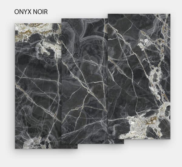 plateau céramique Onyx Noir pour la table basse rectangulaire 150 cm x 75 cm