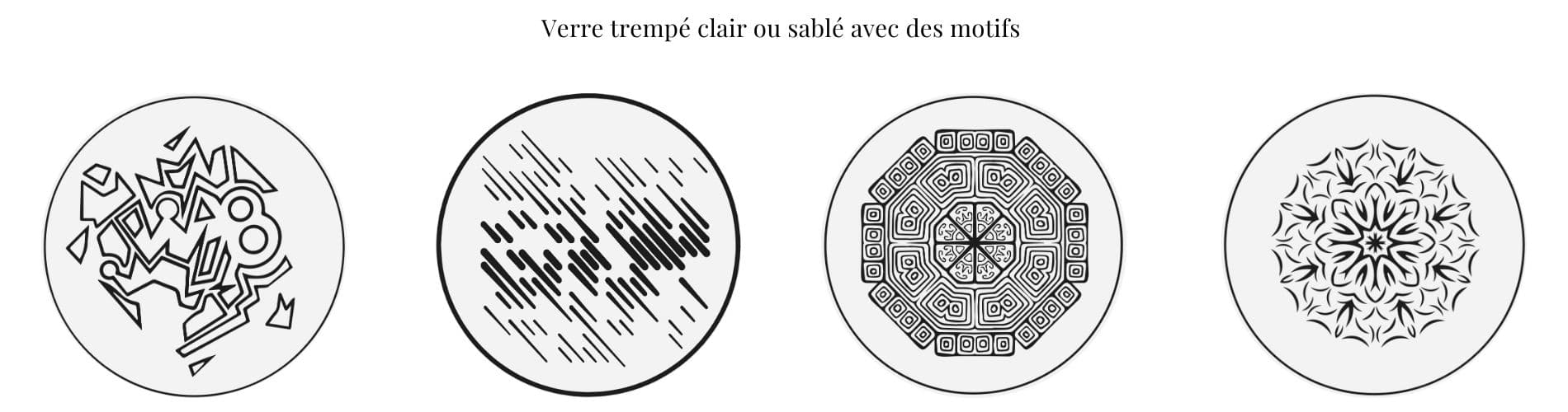 table-ronde-sur-mesure-verre Table ronde avec plateau sur-mesure en verre trempé et sablé de motifs