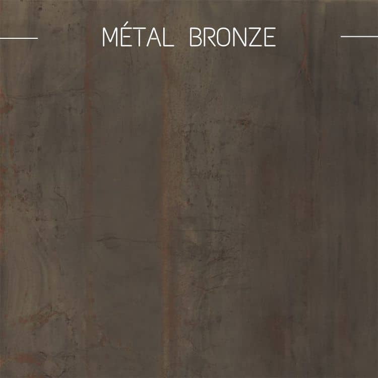 céramique carrée effet métal industriel bronze