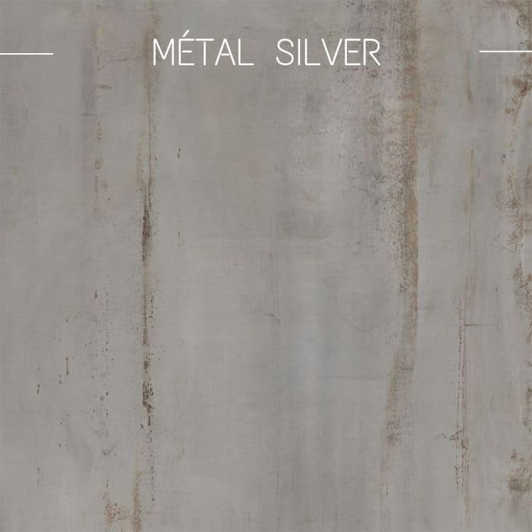céramique carrée effet métal industriel Silver.