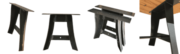 Pied de table metal original, en forme de A