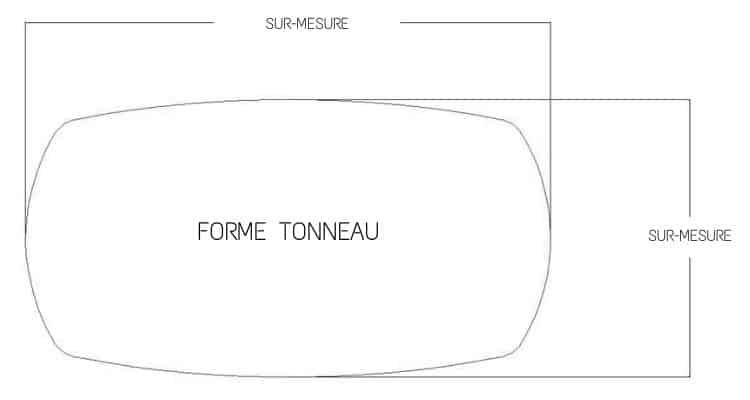 schéma du plateau en céramique de forme Tonneau