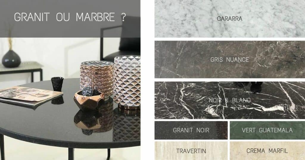 plateau au choix en granit noir ou en marbre carrara, crema, vert guatemala ou travertin