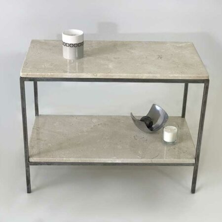 table console avec 2 étagères en marbre