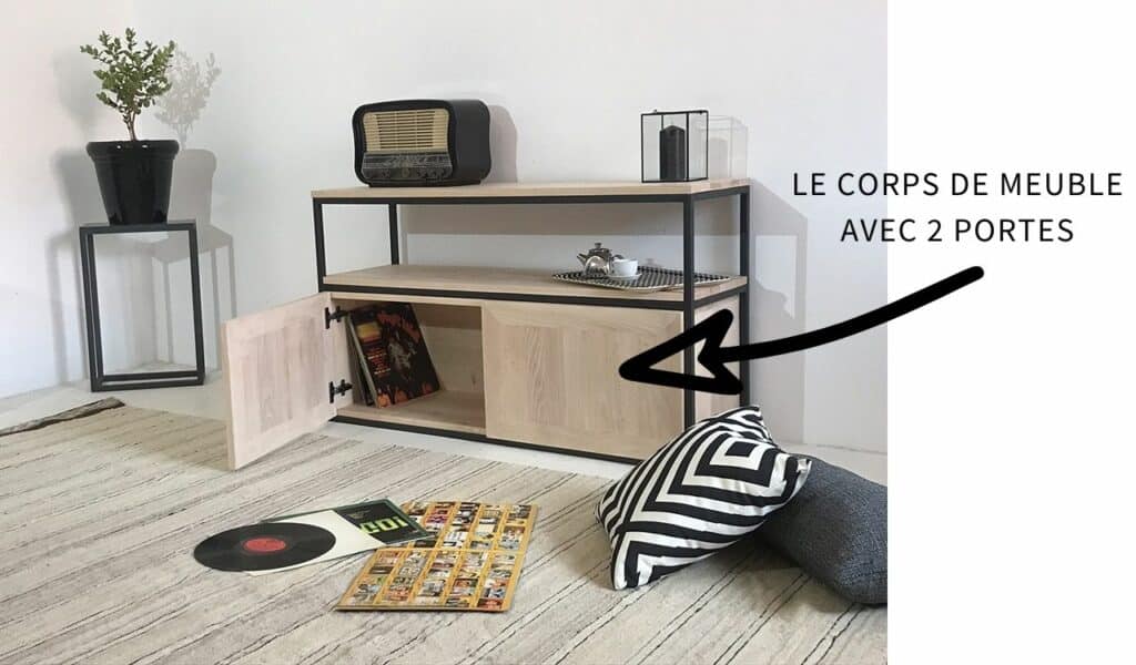 Meuble d'appoint bois métal BALTHAZAR