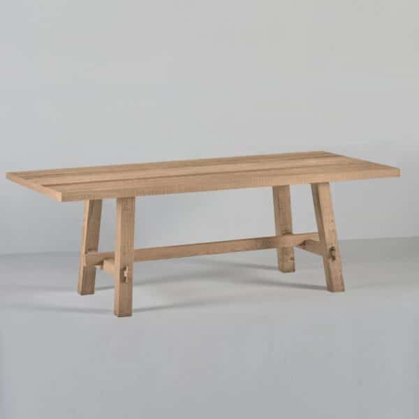 Table à manger en bois personnalisable, avec plateau et pieds inclinés, finition Old Pine