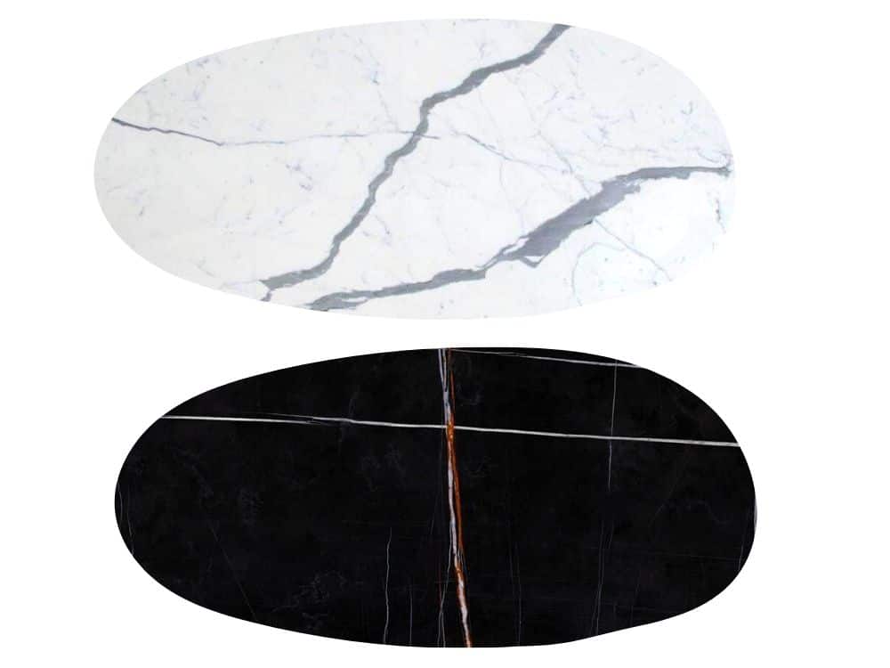 plateau ovale en céramique ou en marbre