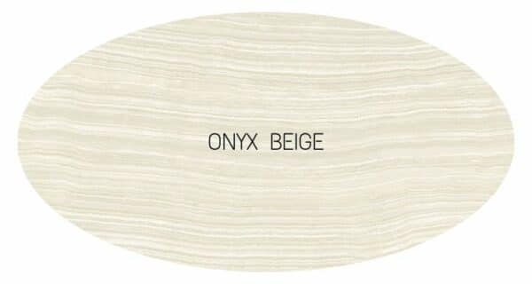plateau ovale en céramique imitation onyx beige