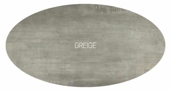 plateau en céramique ovale, effet industriel, de couleur grise avec nuances claires et foncées