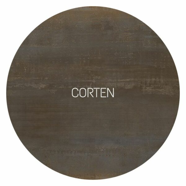 céramique effet métal Corten, pour un effet métal industriel de toute beauté.