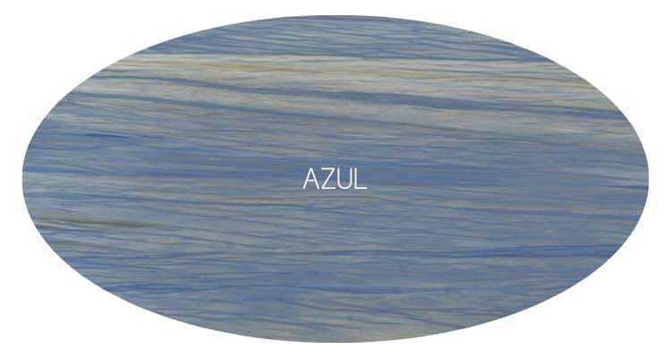 céramique ovale, effet marbre bleu du brésil