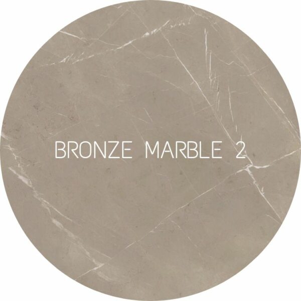 Plateau rond en céramique effet marbre brun clair bronze avec veines aléatoires blanches