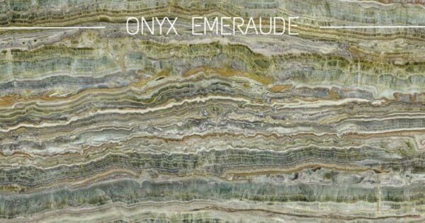 Céramique rectangulaire effet Onyx de couleur Emeraude, ivoire, ocre, beige et grise